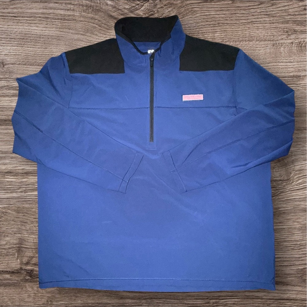 Vineyard Vines Performance Pullover 2XT Blue Quarter Zip Athletic Jacket - Picture 1 of 8